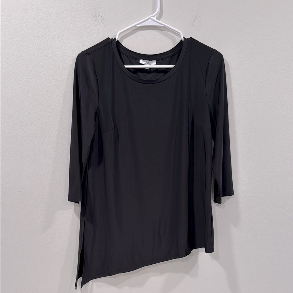 Halston Heritage Black 3/4 Sleeve Top Size Small EUC